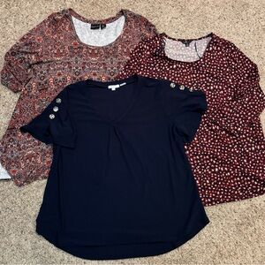 3 pack shirts coordinated colours